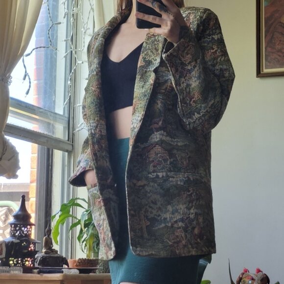 Vintage Cowboy woven pattern tapestry jacket size xl - Picture 7 of 8